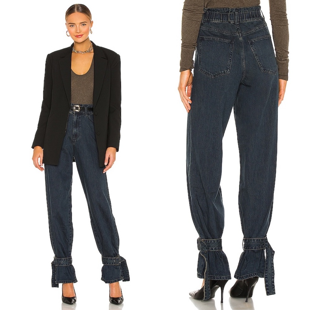 NWT WeWoreWhat Paper Bag Buckle Jeans - Picture 3 of 9